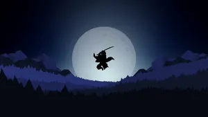 Demon Slayer Scenery Nezuko Full Moon Wallpaper