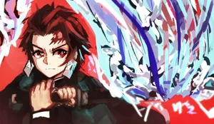 Demon Slayer Tanjiro Water Breathing Technique Wallpaper
