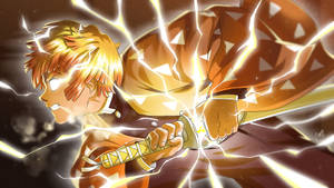 Demon Slayer Zenitsu Lightning Wallpaper