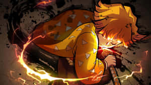 Demon Slayer Zenitsu Slaying Evil 4k Wallpaper