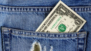 Denim Jeans Dollar On Pocket Wallpaper