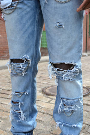 Denim Ripped Jeans For Men Wallpaper