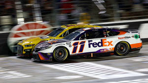 Denny Hamlin In Action! Wallpaper