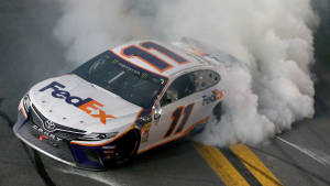 Denny Hamlin’s Car Smoking Wallpaper