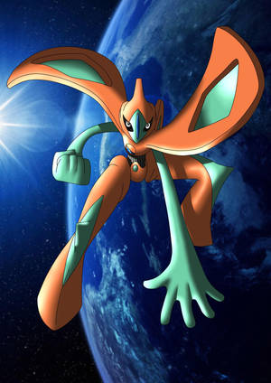 Deoxys And The Earth Wallpaper