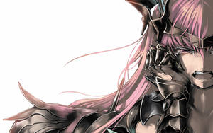 Depressed Anime Girl Black Armor Wallpaper