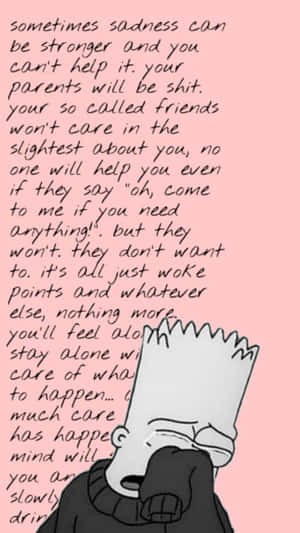 Depressed Bart Simpson Crying Wallpaper