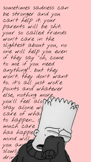 Depressed Bart Simpson Crying Wallpaper