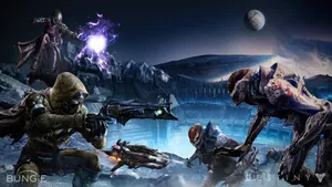 Destiny Battle At The Moon Wallpaper