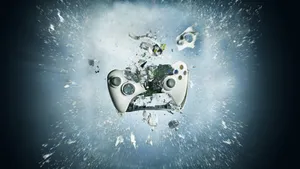 Destroyed Xbox 360 Controller Wallpaper