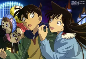Detective Conan Shinichi Date With Ran Wallpaper