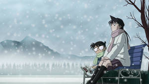 Detective Conan With Ran In Snow Wallpaper