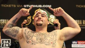Determined Andy Ruiz During A Weigh-in Event Wallpaper