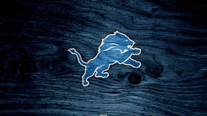 Detroit Lions Blue Wooden Logo Wallpaper