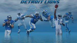 Detroit Lions Players At Beach Wallpaper