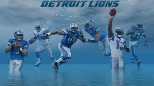 Detroit Lions Players At Beach Wallpaper