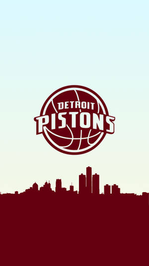 Detroit Pistons Reddish Brown Logo Wallpaper