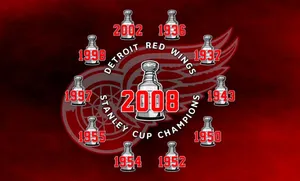 Detroit Red Wings Championship Trophies Wallpaper