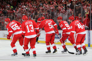 Detroit Red Wings In The Rink Wallpaper