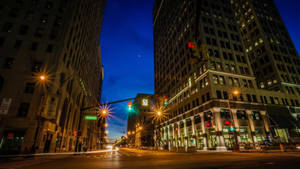 Detroit Streets At Night Wallpaper