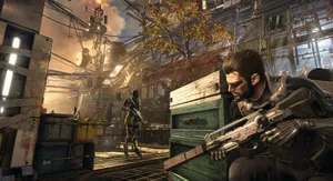 Deus Ex Adam Hiding From Cyborg Wallpaper