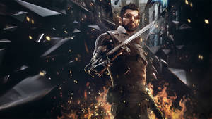 Deus Ex Adam Jensen With Sword Wallpaper