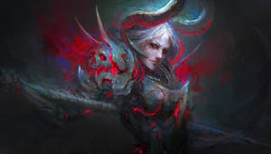 Devil Horns Gothic Woman Wallpaper