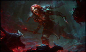 Diablo 4 Female Barbarian Wallpaper