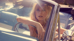 Diane Kruger Vintage Car Wallpaper