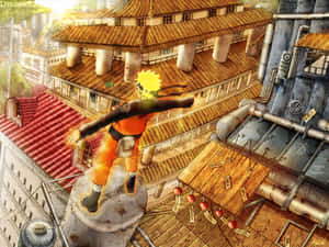 Digital Art Of Naruto At Hidden Leaf Village Wallpaper