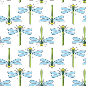 Digital Dragonfly Pattern Wallpaper