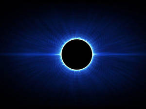 Digital Eclipse Black And Blue Background Wallpaper