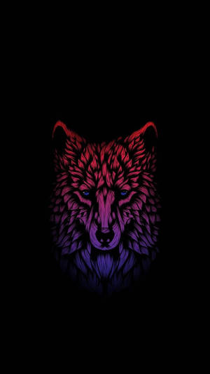 Digital Wolf Artwork Amoled Wallpaper