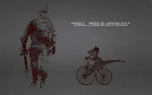 Dinosaur On An Awkward Bicycle Ride Wallpaper