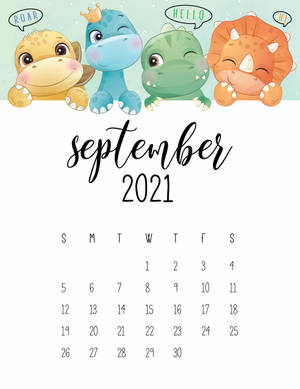 Dinosaurs September Calendar 2021 Wallpaper