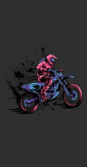 Dirt Bike Digital Illustration Wallpaper