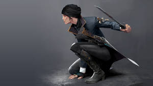 Dishonored 2 Emily Kaldwin Facing Left With Blade Wallpaper