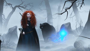 Disney Brave Merida In The Forest Wallpaper