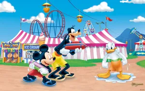 Disney Characters In Carnival Wallpaper