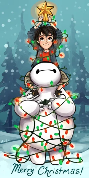 Disney Christmas Baymax And Hiro Wallpaper