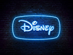 Disney Logo Blue Neon Light Wallpaper