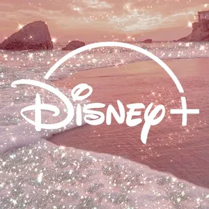 Disney Logo Glittery Beach Wallpaper