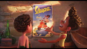 Disney Luca Vespa Poster Scene Wallpaper