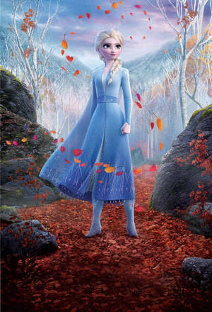 Disney Princess Elsa In Forest Wallpaper