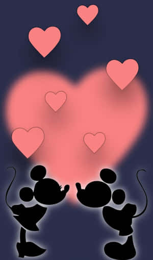 Disney Valentine Hearts With Mickey And Minnie Wallpaper