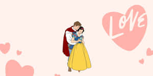 Disney Valentine Snow White And Prince Charming Wallpaper