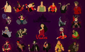 Disney Villains In Violet Wallpaper