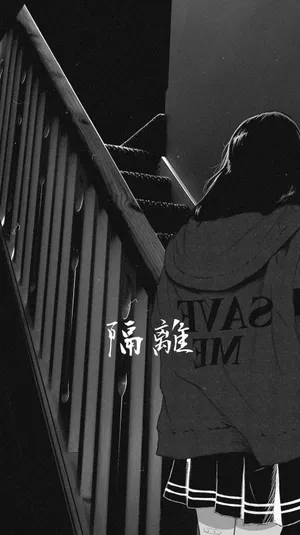 Distraught Anime Girl In A Grunge Atmosphere Wallpaper