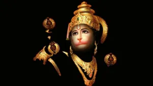 Divine Anjaneya In Blessing Pose Wallpaper