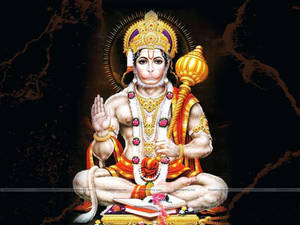 Divine Figure Of Lord Anjaneya Wallpaper